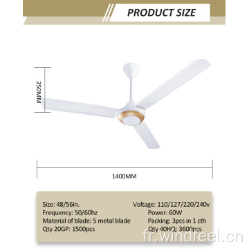 Ventilateur de plafond CB Malaysia Dubai KDK de 56 pouces